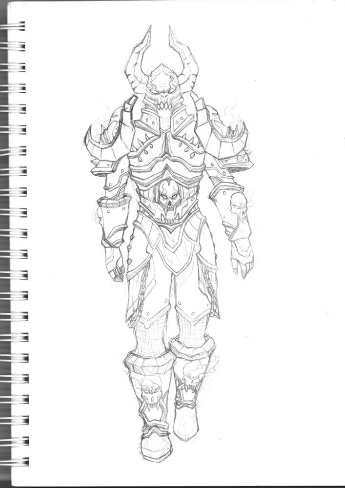 croquis armure cosplay