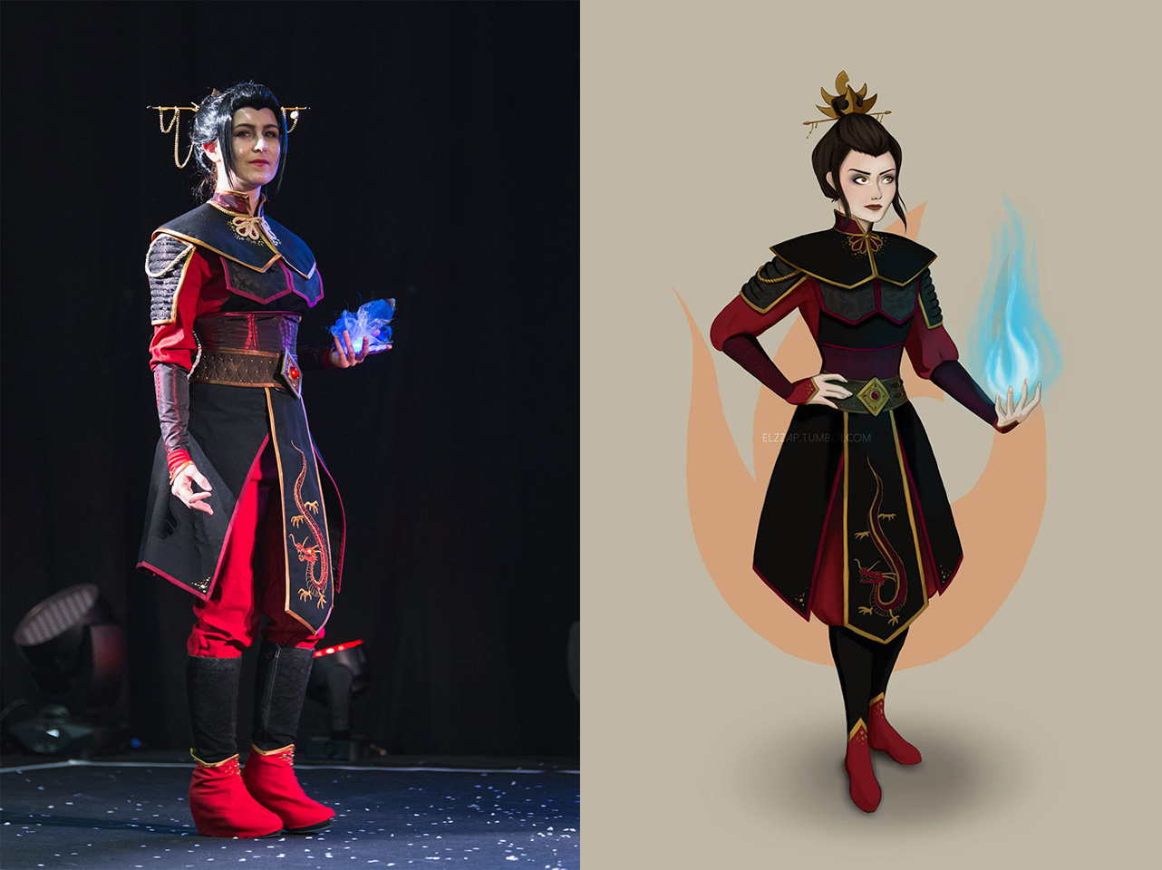 Re-interpretation of Azula (Avatar : the last airbender), costume and illus...
