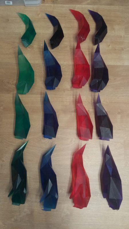 The 16 flames for the four Power Gaming Series esport trophies