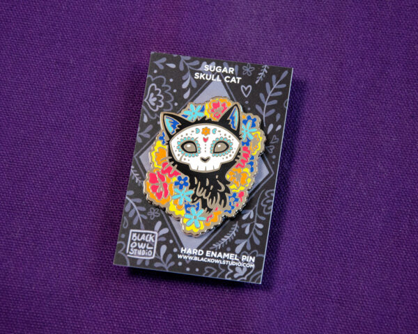 Pin's Sugar Skull Cat - Hard Enamel – Image 2
