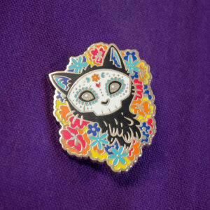 Pin's Sugar Skull Cat - Hard Enamel