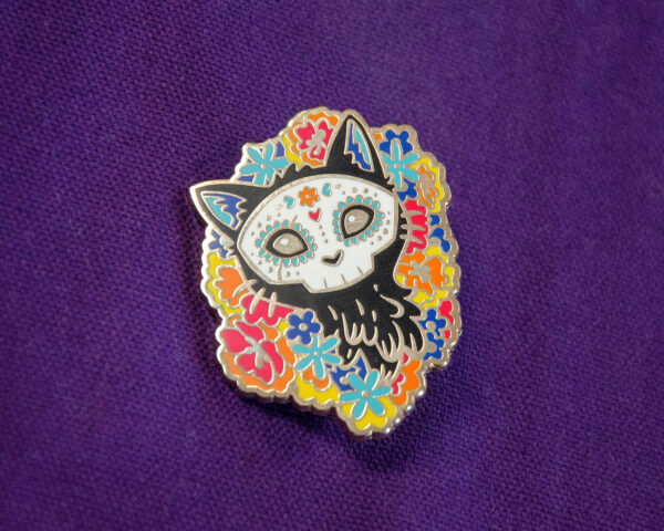 Pin's Sugar Skull Cat - Hard Enamel