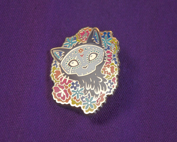 Pin's Sugar Skull Cat - Hard Enamel – Image 6