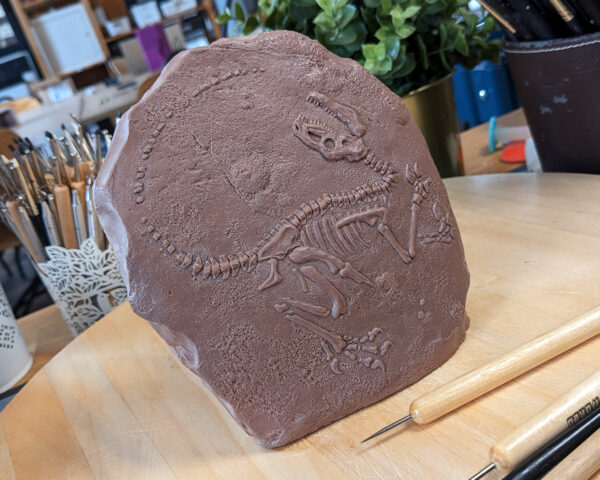 Squelette de Vélociraptor fossile - Sculpture en relief - Jurassic Park – Image 6